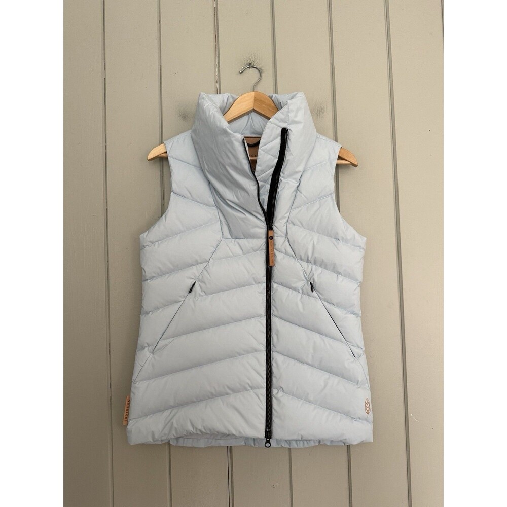 Indyeva Papluma Insulated Lightweight Down Vest S Small Ice Blue High Neck Zip